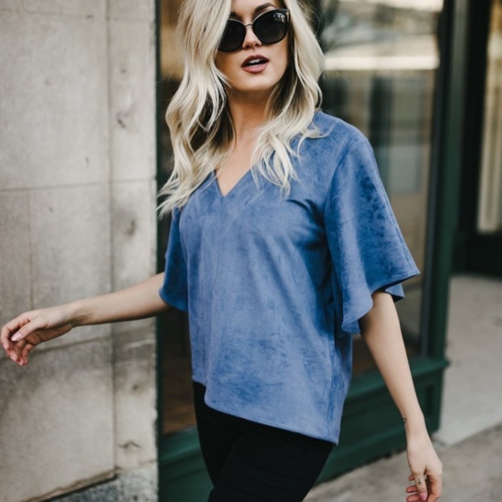 Anna Cate Nina Suede Blouse Top
